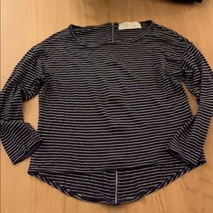 Vintage Havana Striped Long Sleeve with Zip Accent